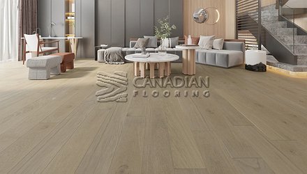 Engineered Flooring, White Oak, Biyork, 8-1/2" x 3/4"  Color:  Barely Beige Engineered flooring
