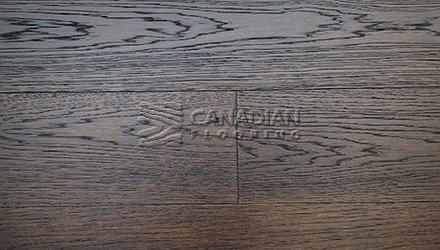Hickory, Canfloor, 6.5" x 3/4", Hand-Scraped & DistressedColor: Darkhouse Engineered flooring