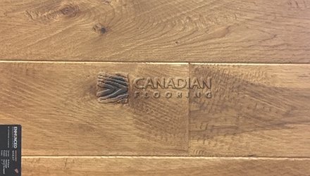 Hickory, Superior Enhanced, 5.0" x 3/4", Hand-Scraped FinishColor:  Wheat Engineered flooring