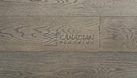 White Oak, Canfloor, Hand-Scraped, 6-1/3" x 3/4" Color:   Smoke Grey Engineered flooring