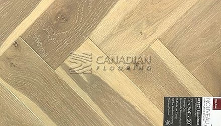 Engineered Herringbone<br>White Oak, BIYORK<br> 5.0" x 3/4" (4.0 mm)<br> Color Brezy Boardwalk