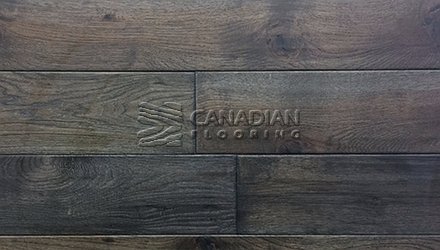 Solid Hickory, CANFLOOR, 5.0" x 3/4",  Hand-Scraped Finish, Color:Mocha Hardwood flooring