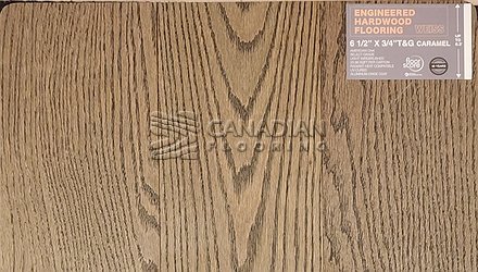 Engineered White Oak,  Weiss, 6-1/2" x 3/4",  Color: Caramel Engineered flooring