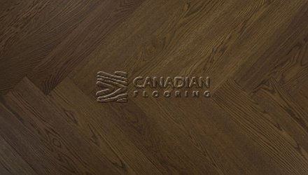 Engineered Herringbone American White Oak, 5" x 3/4", Brushed Finish<br> Color: Camel