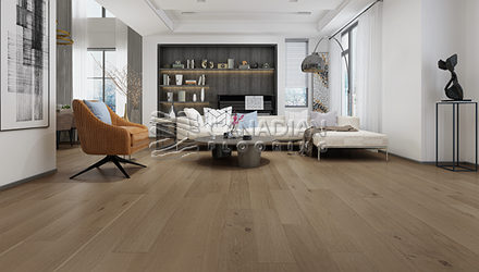 Engineered White Oak Biyork,6-1/2" x 1/2" Color: : Rice Wine Engineered flooring