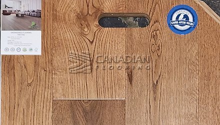 Engineered White Oak, Evergreen, 6-1/2" x 3/4"  <br> Color:  Clay