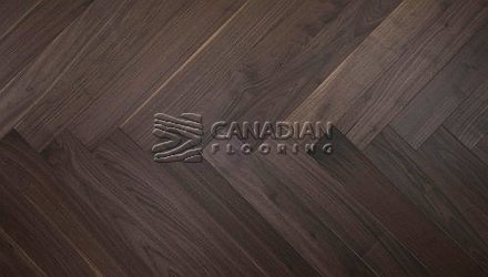 Engineered Herringbone American Black Walnut, 5" x 3/4", Brushed Finish<br> Color: Chocolate
