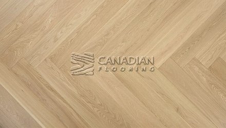 Engineered Herringbone European White Oak, 5" x 3/4", Brushed Finish<br> Color: Banff