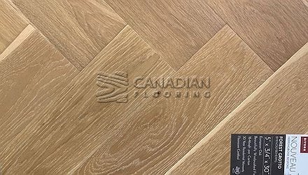 Engineered Herringbone<br>White Oak, BIYORK<br> 5.0" x 3/4" (4.0 mm)<br> Color Forest Grotto