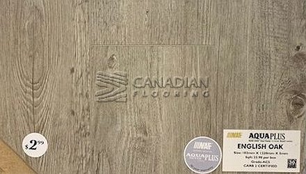 Luxury Vinyl Flooring, Aqua Plus, NAF, 5.0 mm, Color:  English Oak