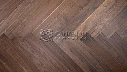 Engineered Herringbone American Black Walnut, 5" x 3/4", Brushed Finish Color: Natural Engineered flooring