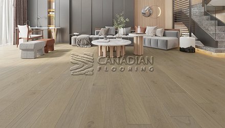 Engineered Flooring, White Oak, Biyork, 8-1/2" x 3/4" <br> Color:  Barely Beige