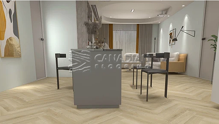 Luxury Vinyl Flooring, Woden Herringbone, 7.0 mm, Color: H04-Light Champagne