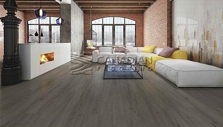 Luxury Vinyl Flooring, Biyork, Hydrogen 5 mm, Click, Color:  Nikel