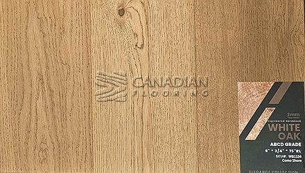 Engineered European Oak, GreenTouch, Elegance Collection ABCD, 6" x 3/4"  <br> Color:  Como Shore