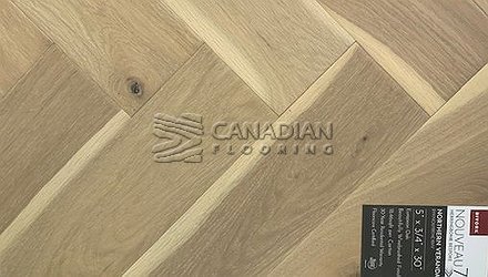 Engineered Herringbone<br>White Oak, BIYORK<br> 5.0" x 3/4" (4.0 mm)<br> Color: Northern Veranda