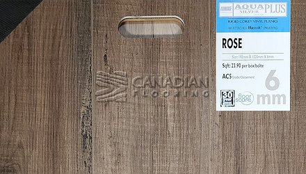 Luxury Vinyl Flooring, Aqua Plus Silver Plus, NAF, 6.0 mm, Color:  Rose