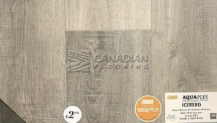 Luxury Vinyl Flooring, Aqua Plus Bronze, NAF, 5.0 mm, Color:   Iceberg