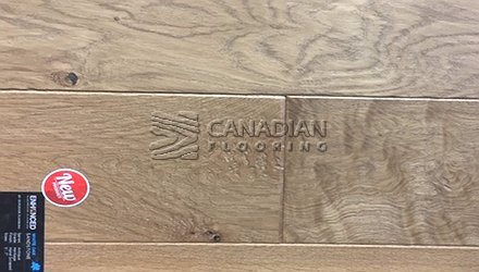 Engineered White Oak<br> Superior Enhanced <br>5.0" x 3/4"<br>Hand-Scraped Finish<br> Color: Sandstone