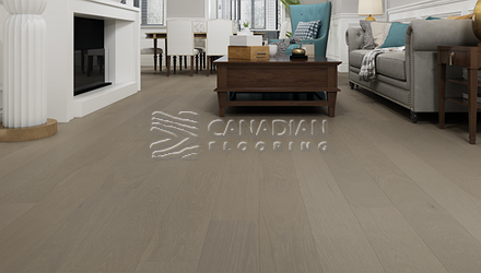 Engineered White Oak Biyork,6-1/2" x 1/2" Color: : Painter's White Engineered flooring