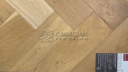 Engineered HerringboneWhite Oak, BIYORK 5.0" x 3/4" (4.0 mm) Color Cottage Plank Engineered flooring