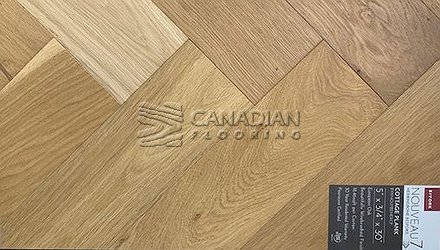 Engineered Herringbone<br>White Oak, BIYORK<br> 5.0" x 3/4" (4.0 mm)<br> Color Cottage Plank