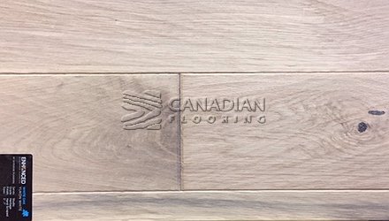 Engineered White Oak<br> Superior Enhanced <br>5.0" x 3/4"<br>Hand-Scraped Finish<br> Color: Yukon White