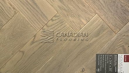 Engineered Herringbone<br>White Oak, BIYORK<br> 5.0" x 3/4" (4.0 mm)<br> Color Barselona Noon