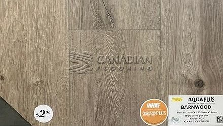 Luxury Vinyl Flooring, Aqua Plus, NAF, 5.0 mm, Color:  Barnwood Vinyl flooring