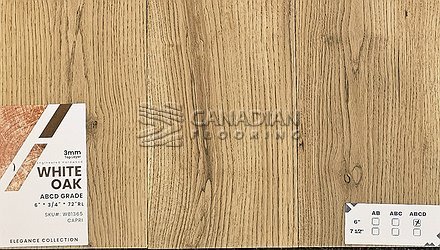 Engineered European Oak, GreenTouch, Elegance Collection ABCD, 6" x 3/4"  <br> Color:  Capri