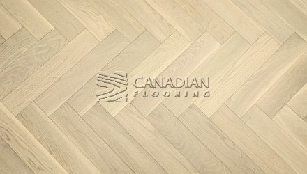 Engineered Herringbone American White Oak, 5" x 3/4", Brushed Finish<br> Color: Pearl
