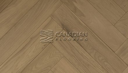 White Oak, Grandeur, 5" x 3/4", Herringbone Collection<br> Color: Nordic Sand